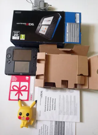 Nintendo 2DS Completa Originale Nera e Blu
