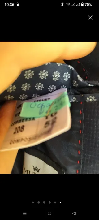 Abito uomo grigio taglia 52