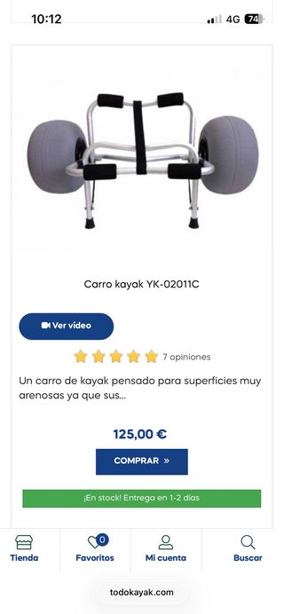 carro para kayak con ruedas globo