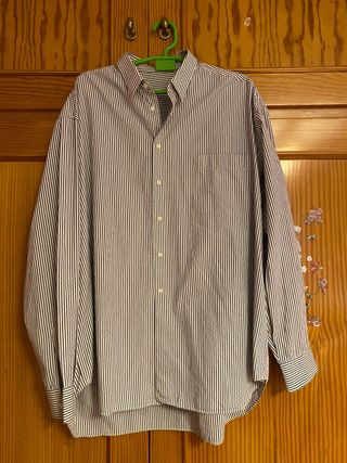 Camisa Armani Rayas Azul/Blanco Talla XXXL