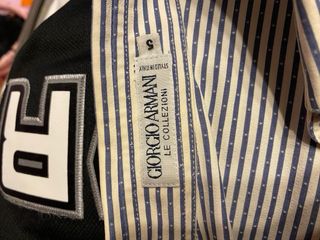 Camisa Armani Rayas Azul/Blanco Talla XXXL