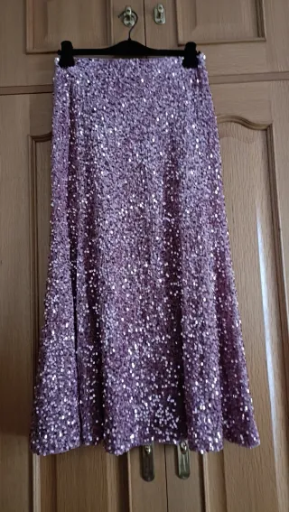 Falda Dixie lentejuelas fiesta rosa