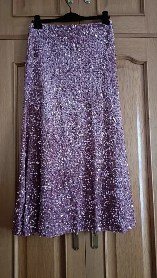 Falda Dixie lentejuelas fiesta rosa