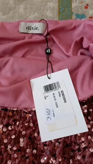 Falda Dixie lentejuelas fiesta rosa