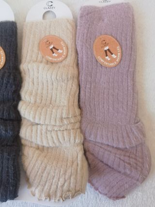 3 Pares Calentadores Lana Mujer