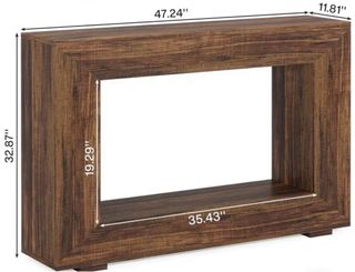 Tavolo Consolle in Legno con Ampio Scaffale