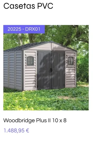 Caseta de jardín pvc