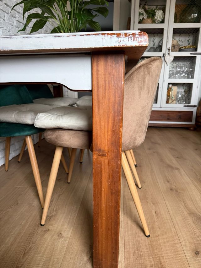 Mesa Comedor Madera Pino 180x90 con Cristal