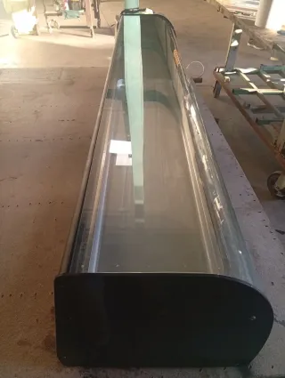 Expositor sobrebarra cristal y acero