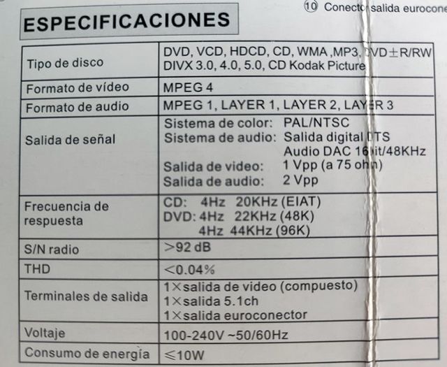 Reproductor DVD Lauson DV 139