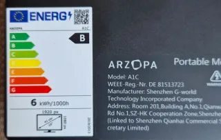 Monitor Portátil Arzopa A1C 16,1 pulgadas 1080P