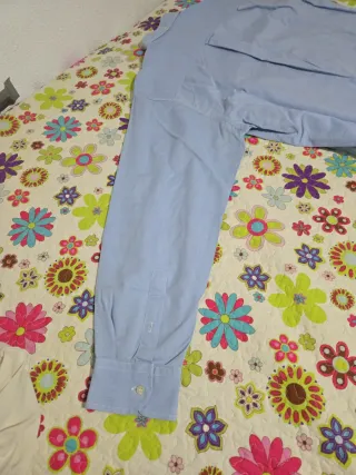 Camisa Lacoste Azul Talla 44 Manga Larga