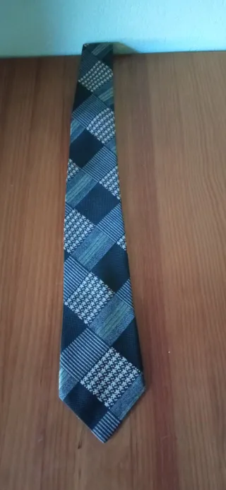 Corbata vintage geométrica microfibra