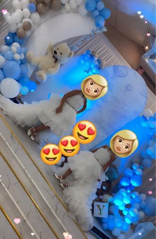 2 Vestidos de fiesta niña blanco con pedrería