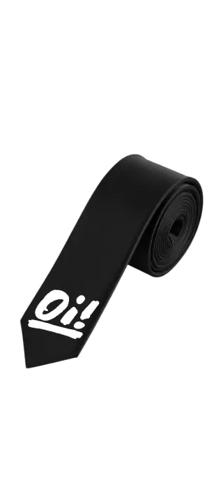 Corbata negra con diseño blanco 'Oi!'
