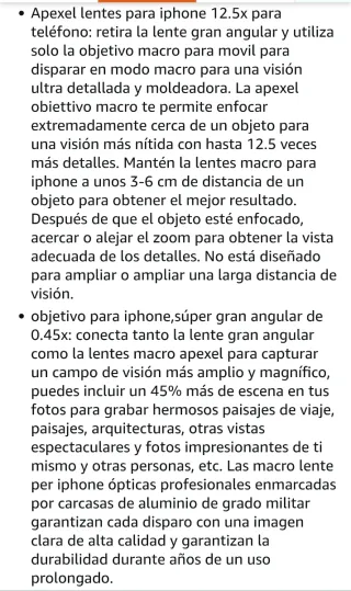 Lente Gran Angular 0.45x Macro