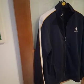 Felpa Converse Blu XL con Bande Bianche