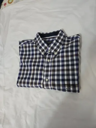 Camisa Paul & Shark XL Cuadros Azul/Marrón