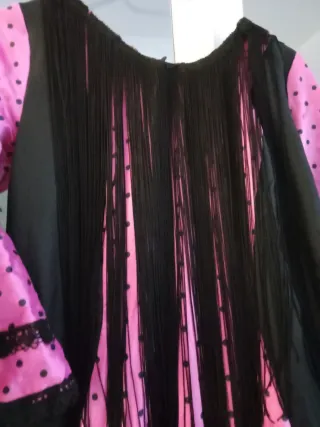 Vestido Sevillana Negro y Rosa