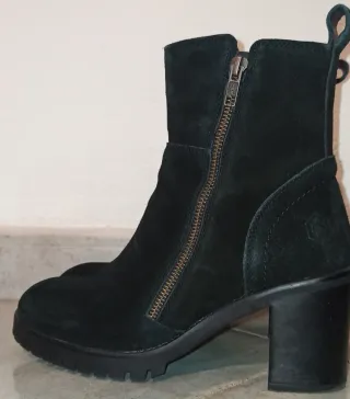 Stivaletti Lumberjack neri camoscio zip