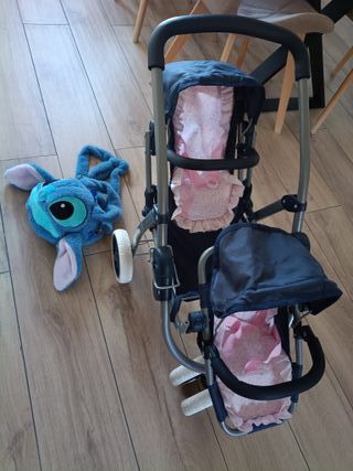 Carro gemelar para muñecos