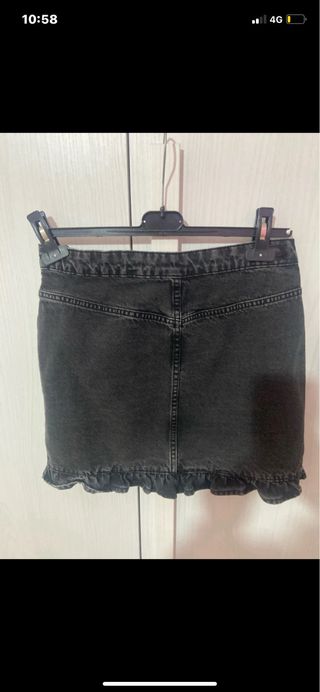 Gonna in jeans nera  asimmetrica