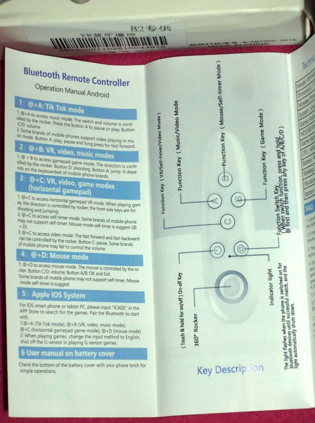 Controlador Bluetooth para VR