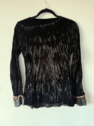 Camiseta Boho Hippie Negra Bordada