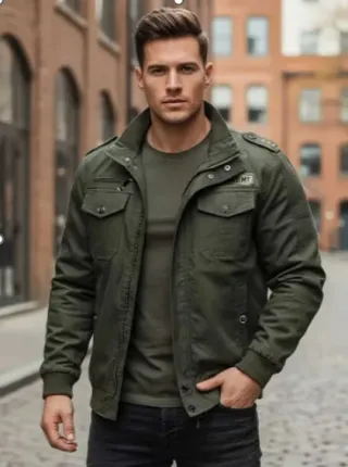 Chaqueta Militar Hombre Verde