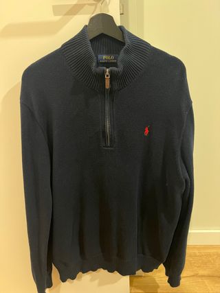 Jersey Polo Ralph Lauren cuello alto azul