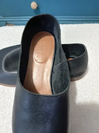 Manoletinas Zara Negras Piel