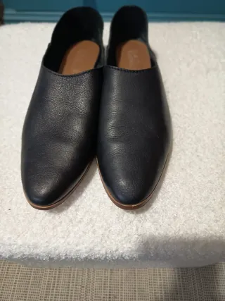 Manoletinas Zara Negras Piel