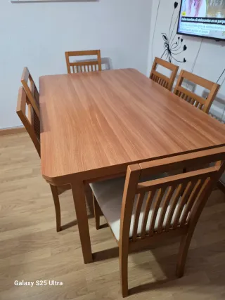 Tavolo da pranzo con 6 sedie in legno
