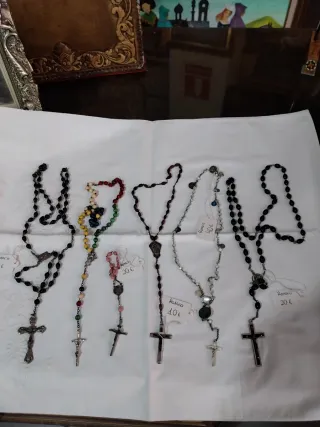 Lote de rosarios antiguos 6 unidades 120