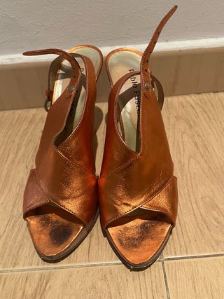 Tacones Naranja Talla 38