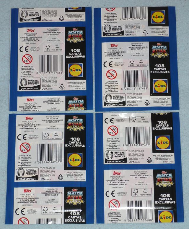 4 Sobres Cerrados Eurocopa 2024 - Lidl