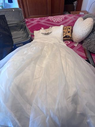 Vestido de Novia Blanco con Adorno