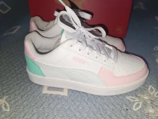 Zapatillas Puma Caven 2.0 Jr Blancas Rosas Verdes