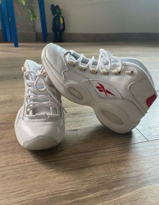 Reebok Question Mid Blancas Rojas