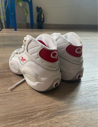 Reebok Question Mid Blancas Rojas