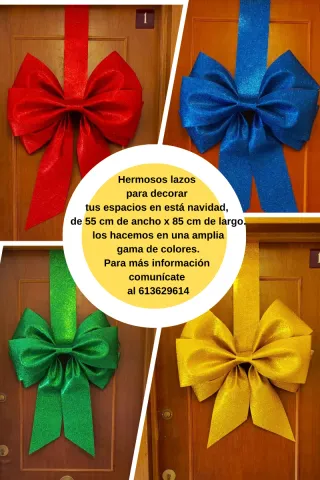 Lazo Navideño en colores Billantes,