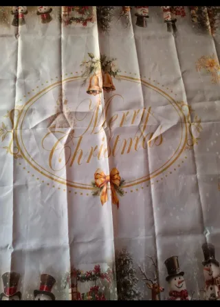 Tovaglia Rettangolare Natalizia con Pupazzi di Nev