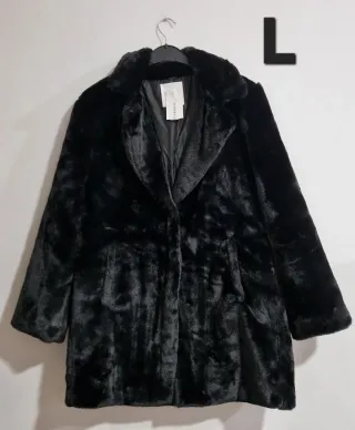 Abrigo de pelo negro Terranova Talla L