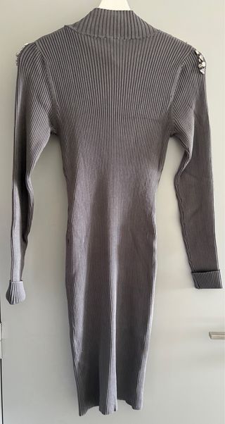 Vestido fiesta nuevo gris con pedrería