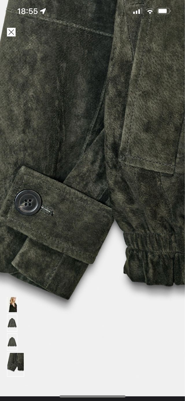 Cazadora de piel verde