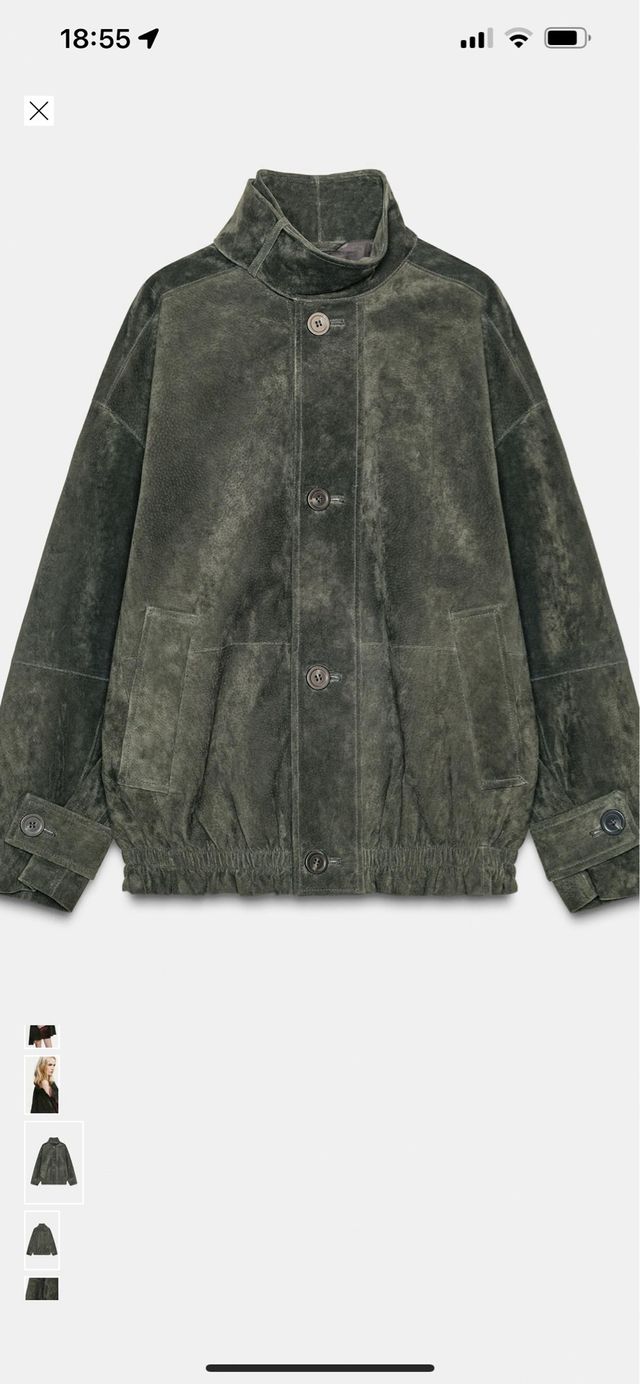 Cazadora de piel verde