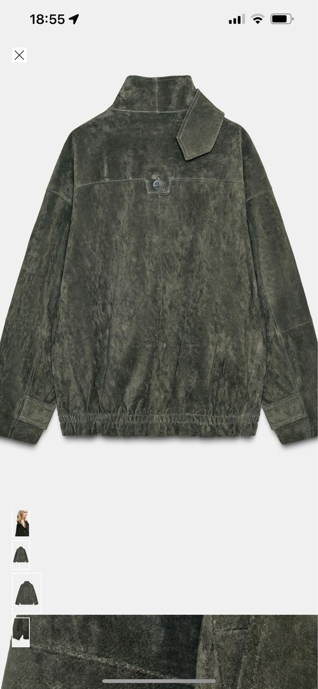 Cazadora de piel verde