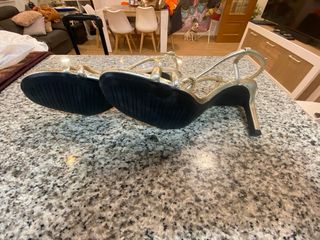 Sandalias doradas tacón 8cm