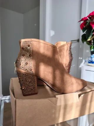 Botines Zara Ante Camel Talla 36