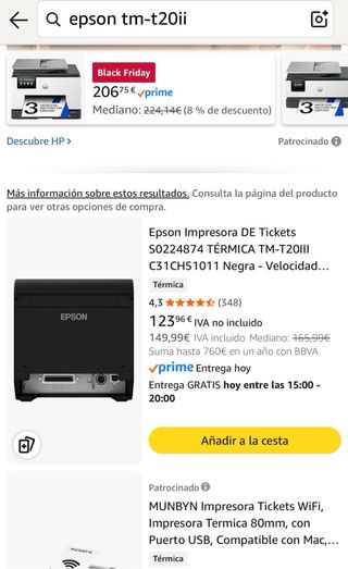 Impresora Tickets Epson TM-T20II